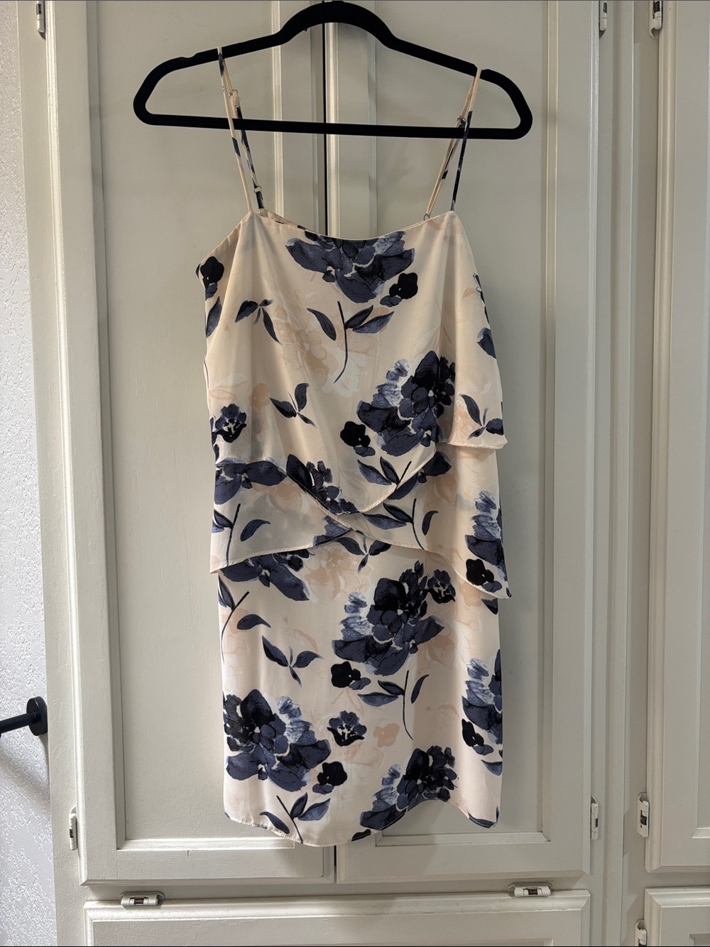Dainty Hooligan Cream Mini Dress with Navy Floral Print
